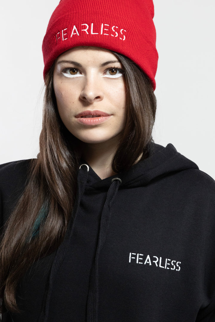Bonnet femme brodé 3D FEARLESS – pour affronter les défis