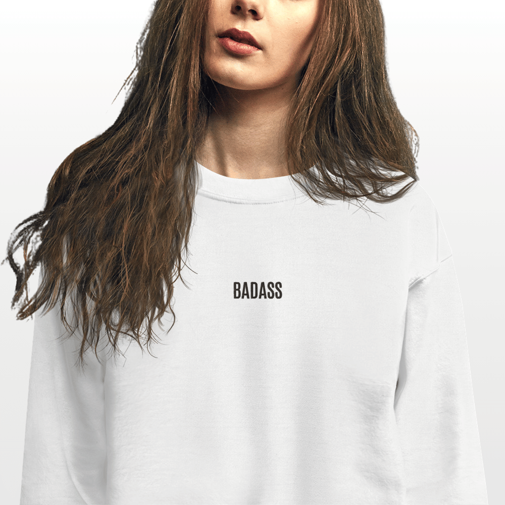 Sweat BADASS blanc femme – Style et confort pour femme forte