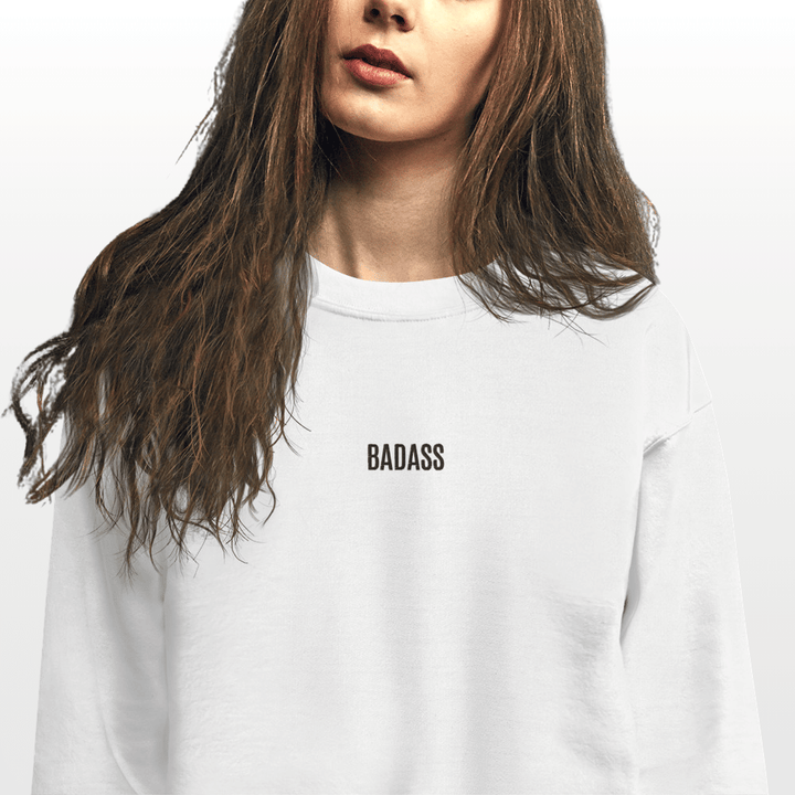 Sweat BADASS blanc femme – Style et confort pour femme forte
