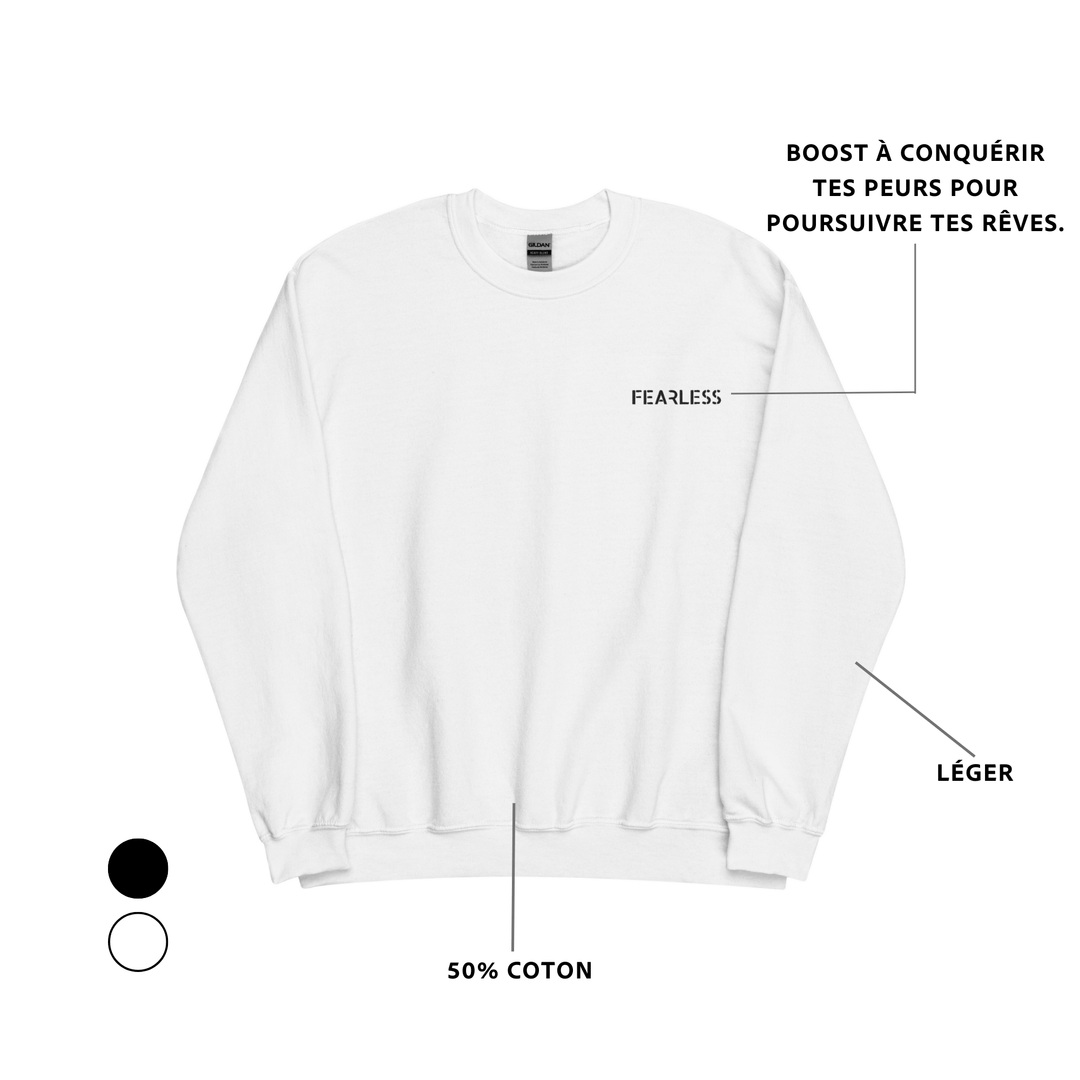 Sweat FEARLESS col rond femme – Vêtement inspirant et confortable