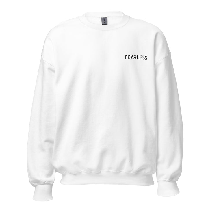 Sweat col rond blanc femme brodé FEARLESS – Affirmation de pouvoir