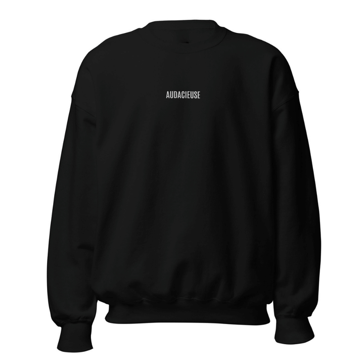 Sweat col rond femme brodé AUDACIEUSE – Mantra de puissance