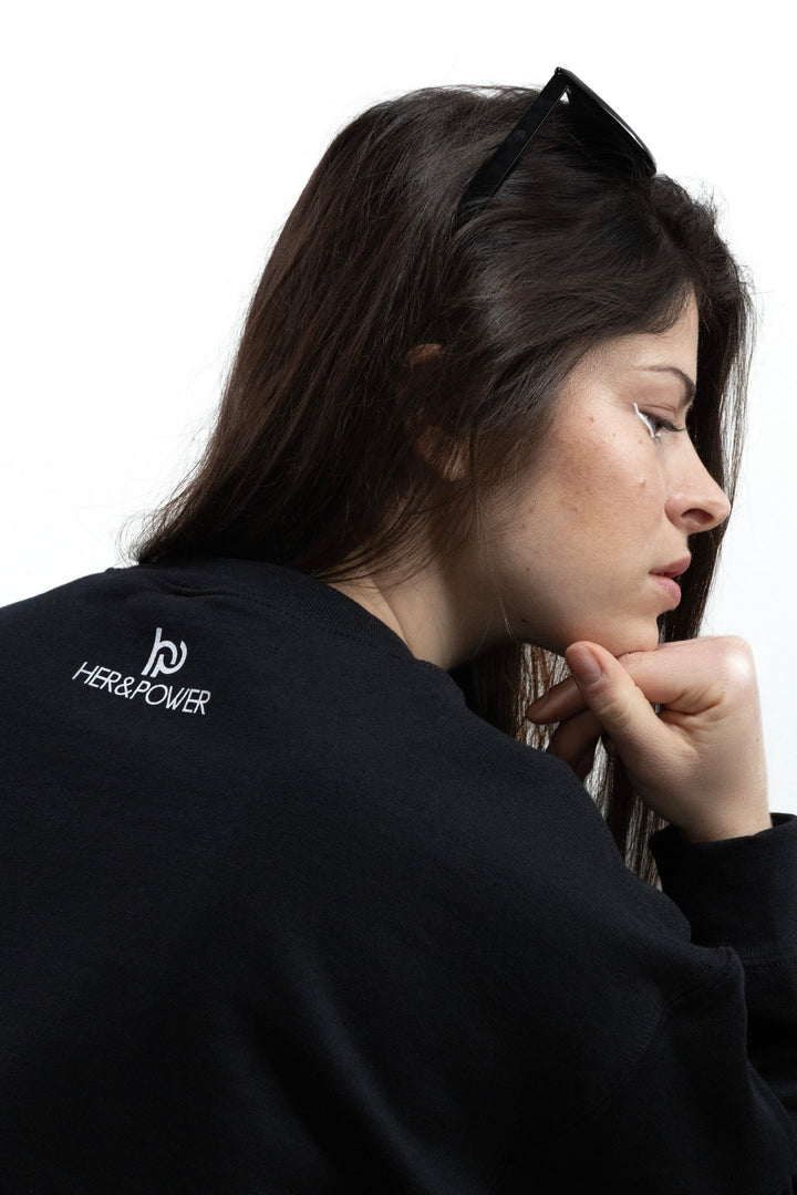 Sweat col rond noir FEARLESS – Vêtement féminin empowerment