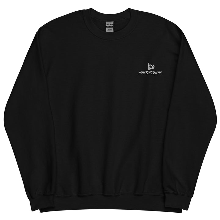 Sweat col rond noir femme brodé HER&POWER – Affirmation de force