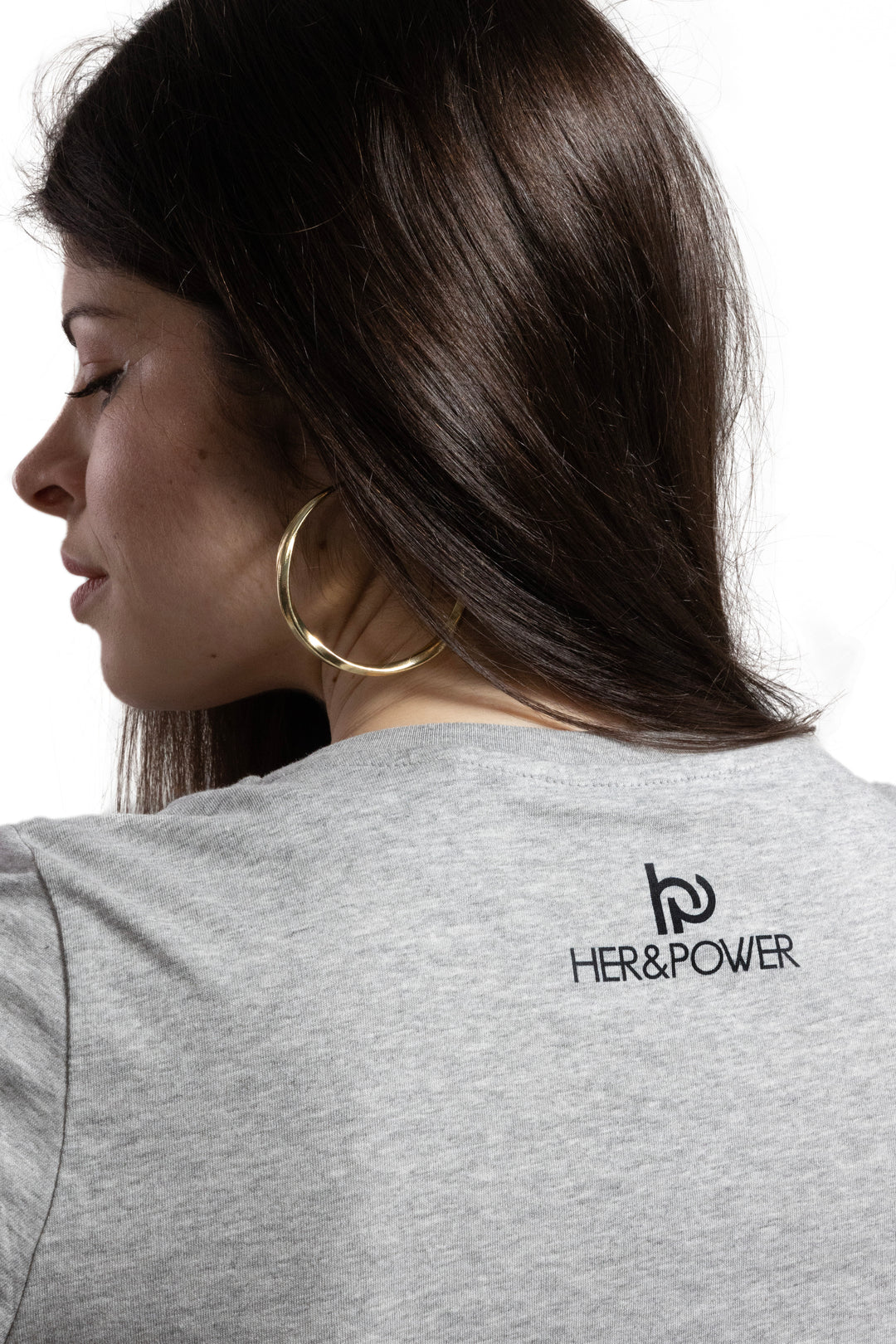 T-shirt HER&POWER coton bio gris femme