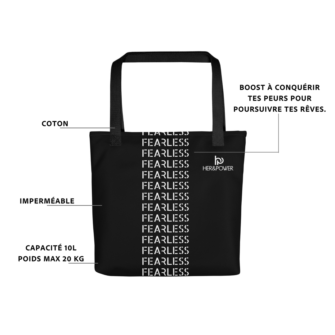 Tote bag FEARLESS avec grande capacité et poignées larges