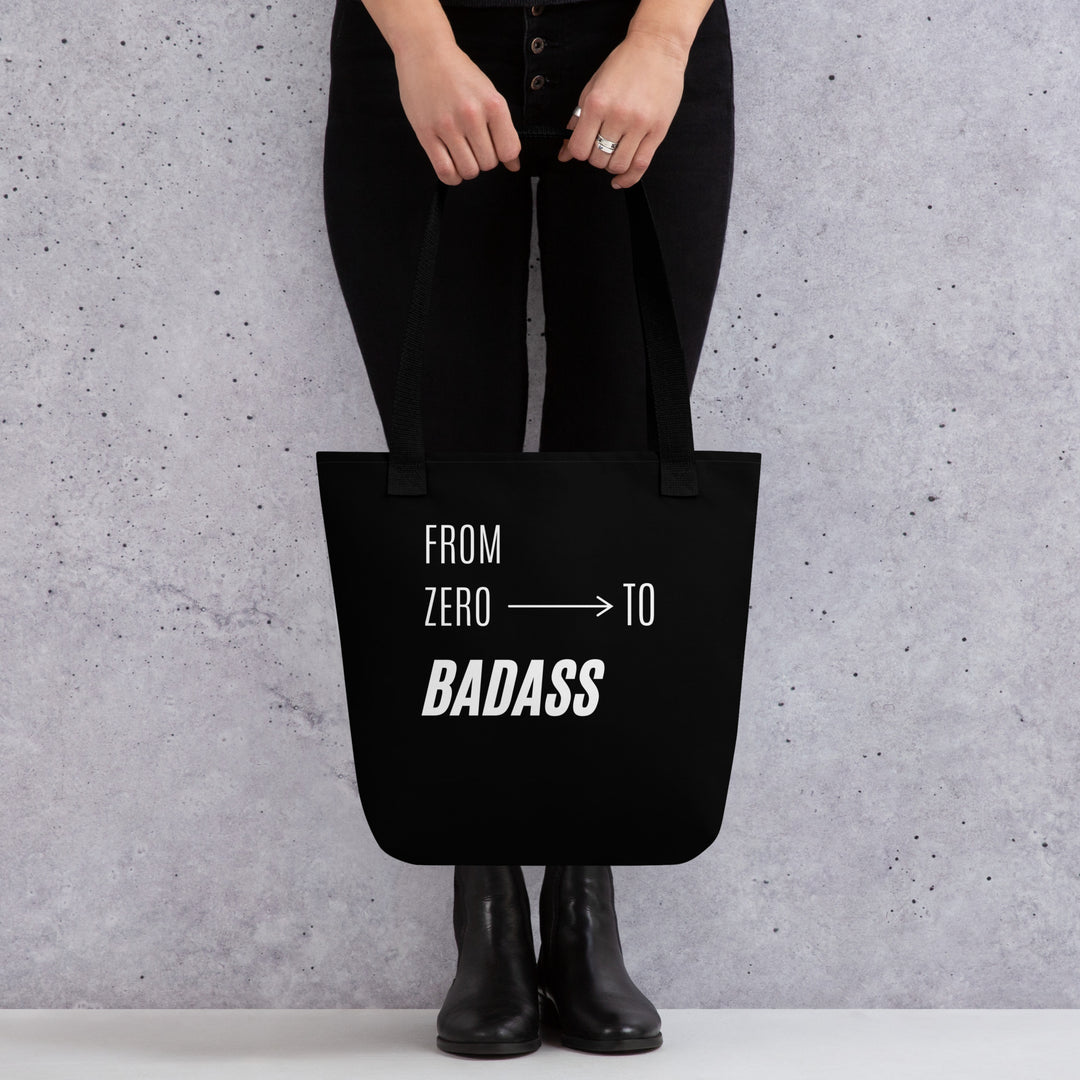 Tote bag noir BADASS avec impression inspirante