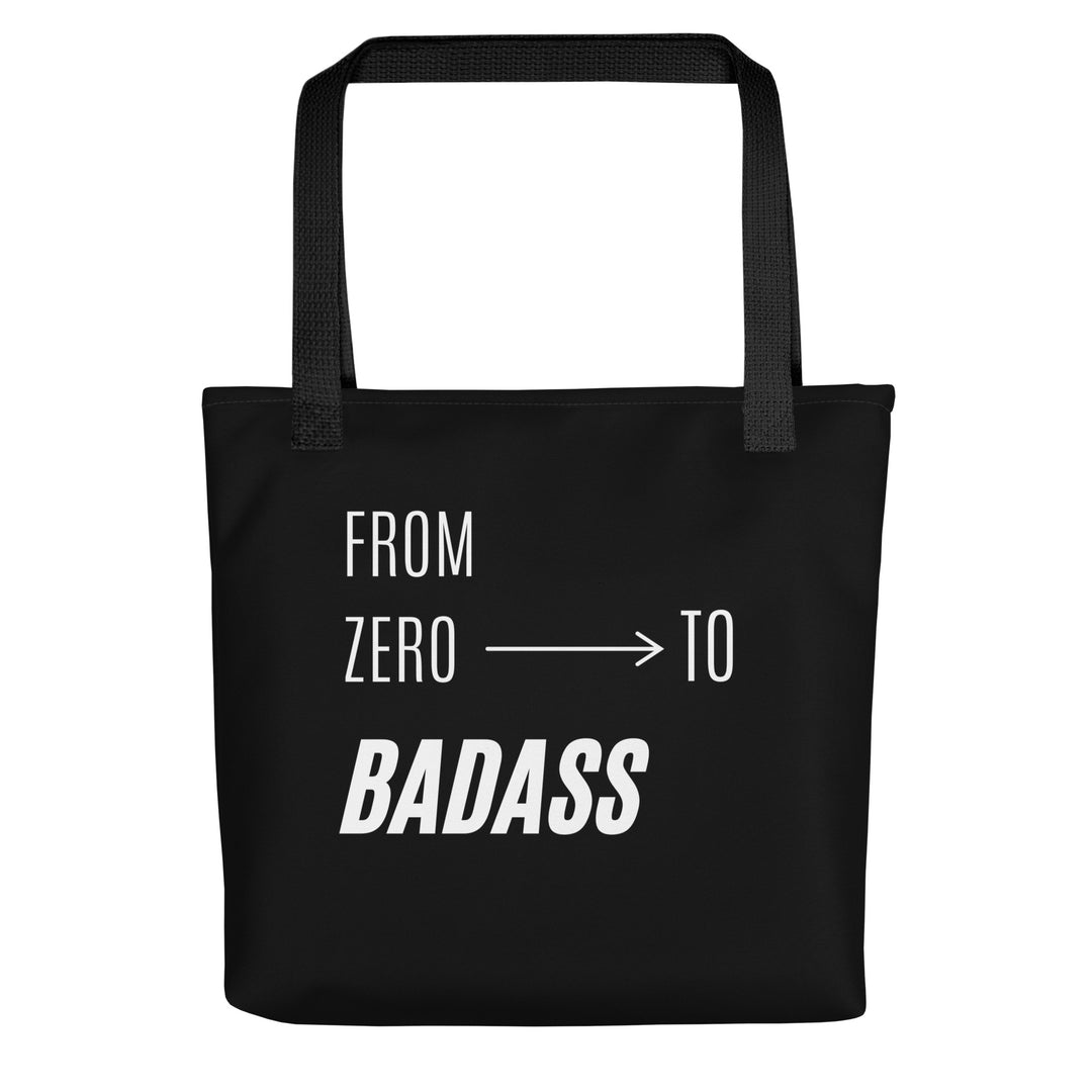 Tote bag noir BADASS avec tissu robuste et message motivant