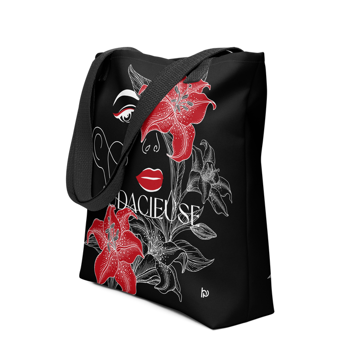 Tote bag noir avec poignées larges et confortables