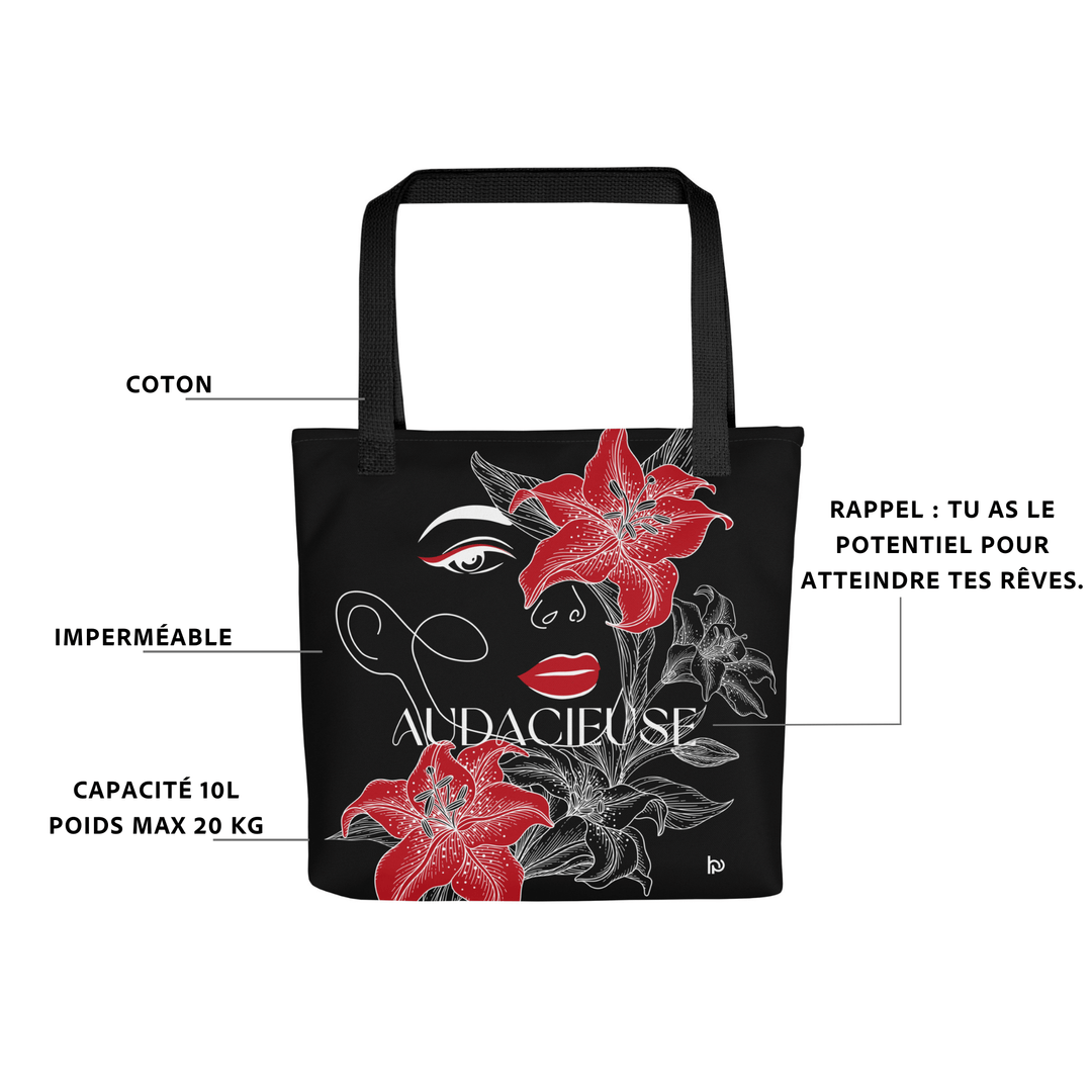Tote bag noir imperméable grande capacité